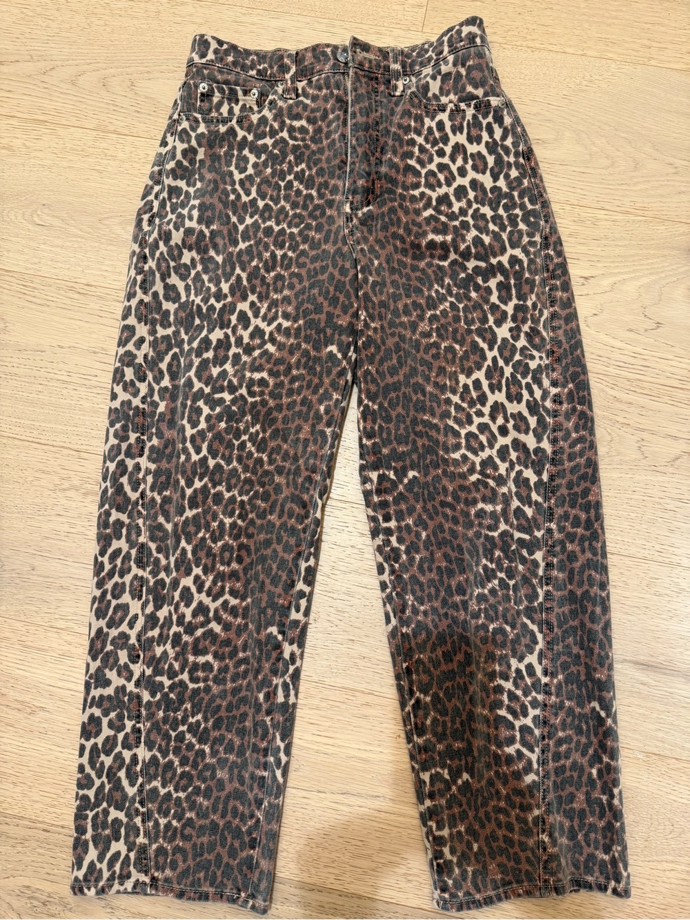 Leopard Print Women's Jeans - Brown/Black Animal Print